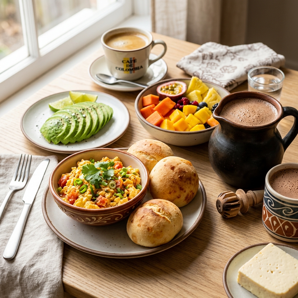 Fotografía hiperrealista de desayuno tradicional y sorpresa a domicilio en Pereira